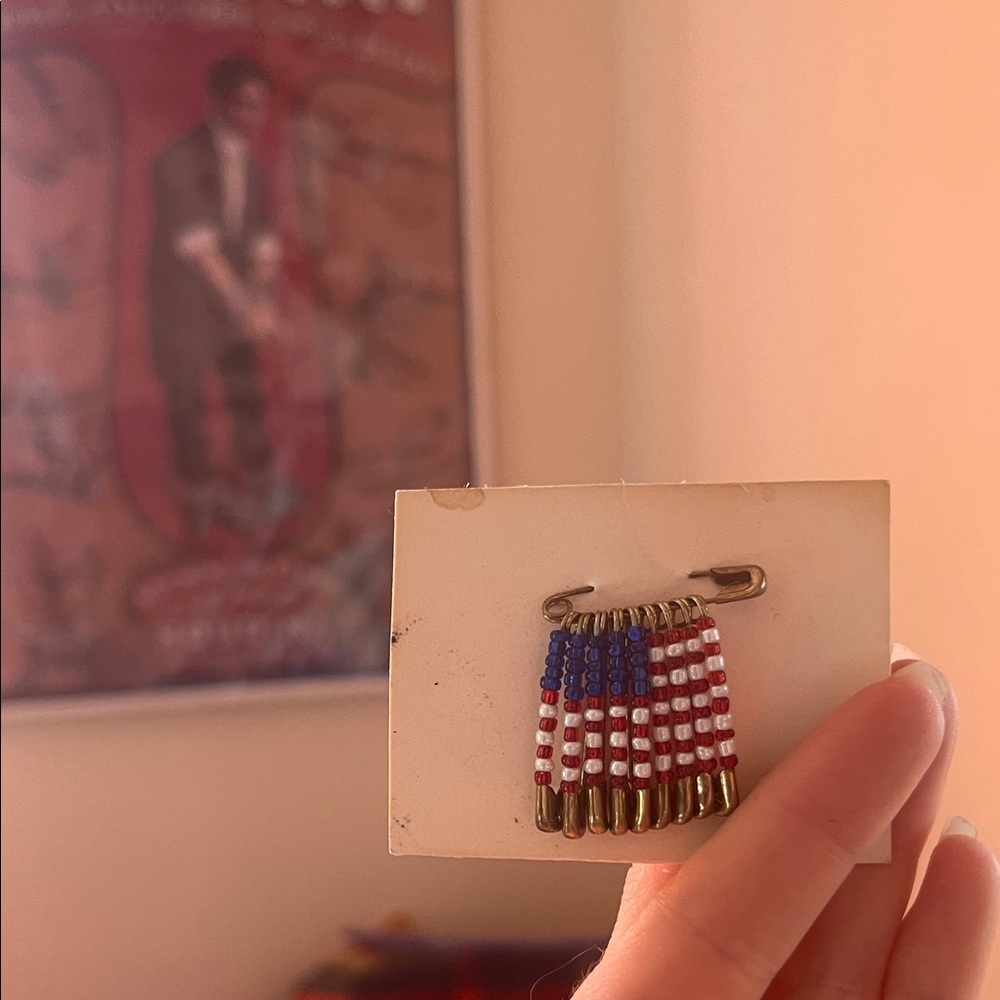 Beaded American Flag Pin